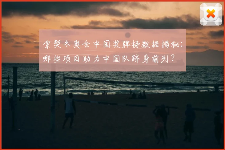 索契冬奥会中国奖牌榜数据揭秘：哪些项目助力中国队跻身前列？